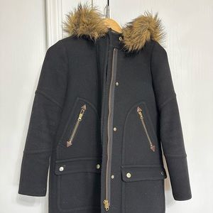 J Crew Petite Chateau Parka in Italian Stadium-cloth Wool
